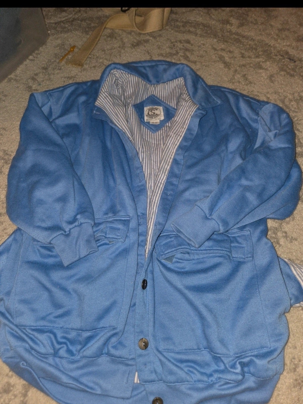Womens Vintage Current Seen Light Blue Jacket Coat - Casual Button-Front